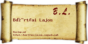 Bártfai Lajos névjegykártya